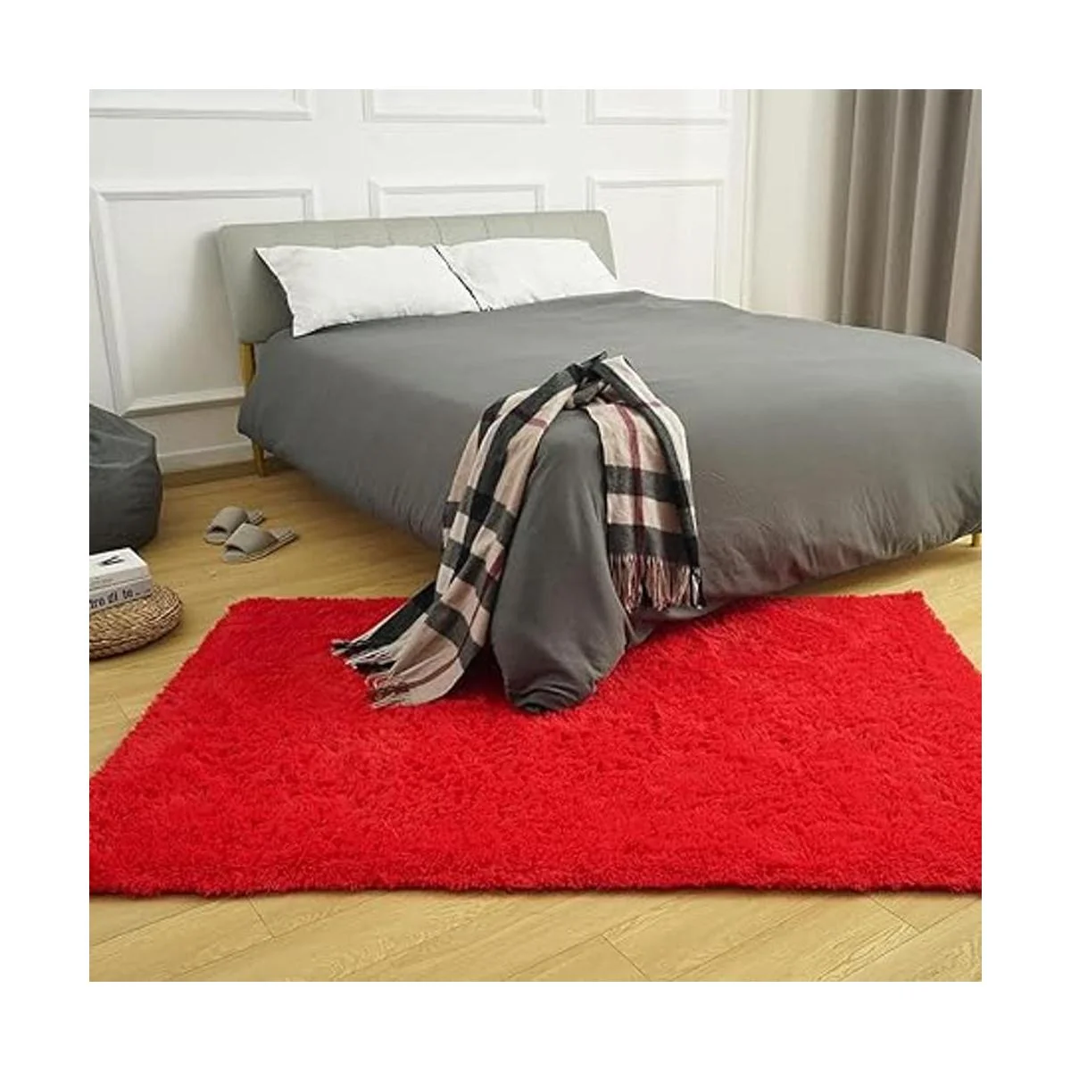 Amearea Alfombra de pelo alto suave y esponjosa de alta_2