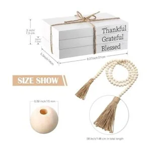 3 libros blancos decorativos de tapa dura de imitación de_2