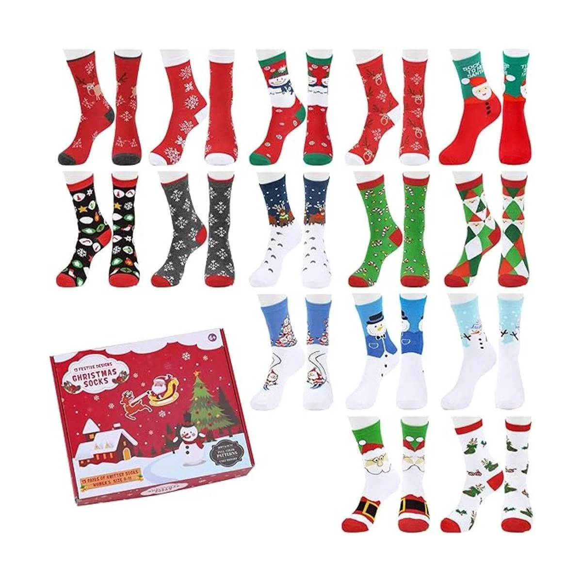 15 pares de calcetines de Navidad para fiestas acogedores_1