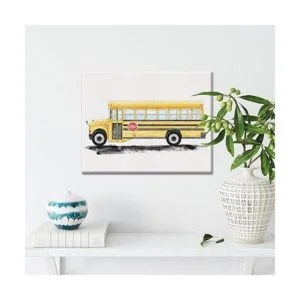Lienzo decorativo para pared de autobús escolar diseño de_4