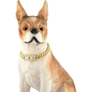 Dopetie Collar de perro con cadena de oro con circonitas_5