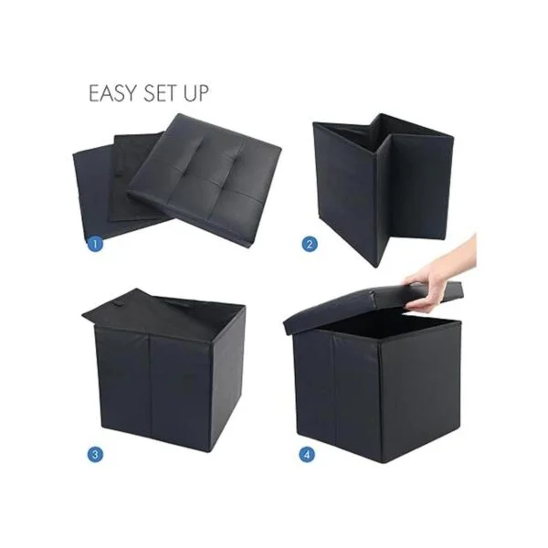 LotFancy Cubo otomano de almacenamiento taburete otomano_4