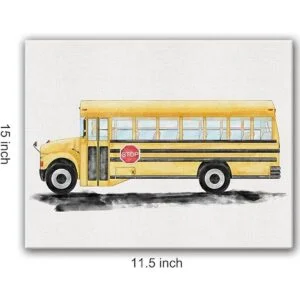 Lienzo decorativo para pared de autobús escolar diseño de_2