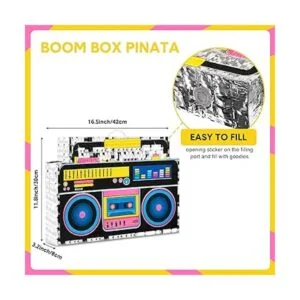 Caja retro de piñata boom de los años 80 con temática_2