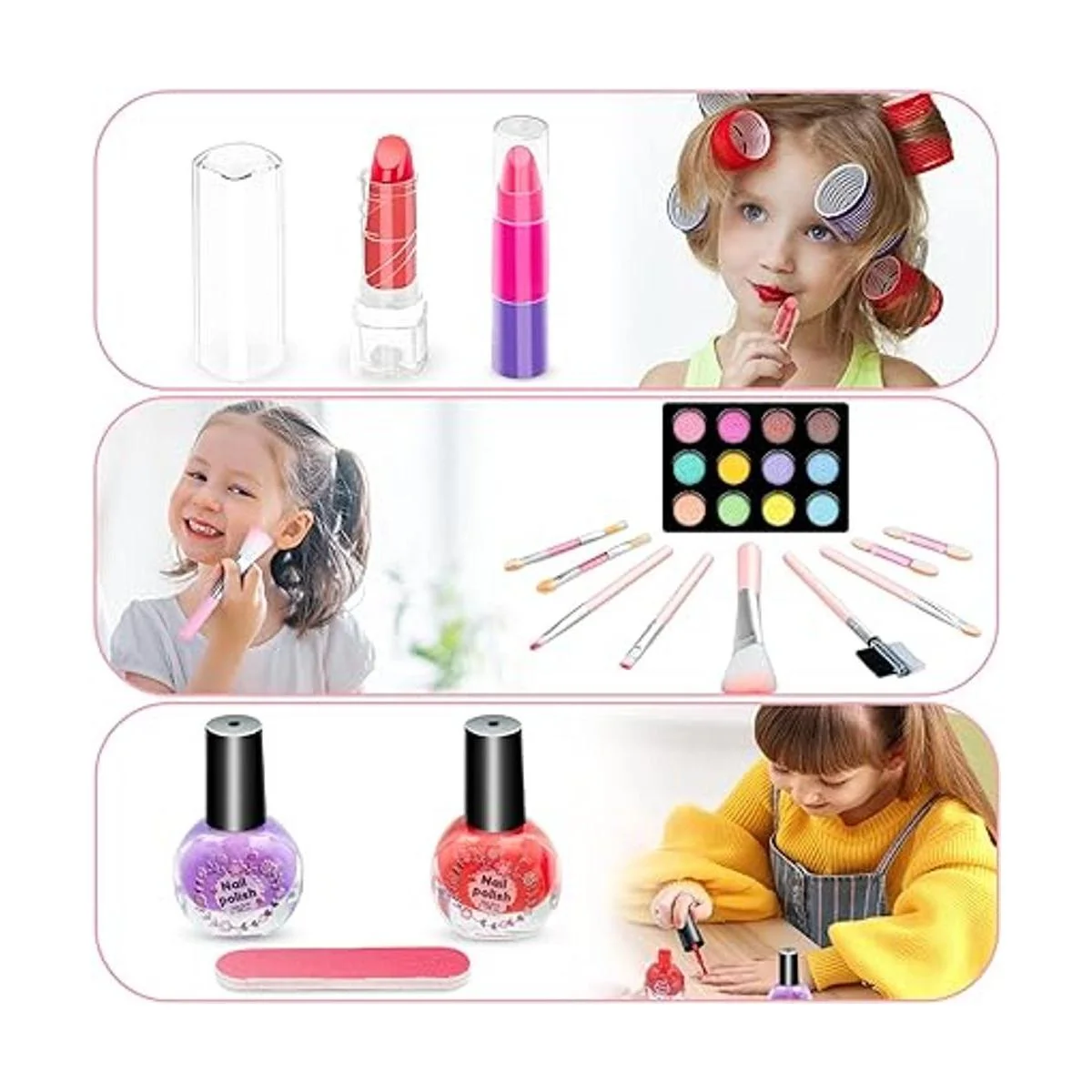 Hollyhi Juego de 41 juguetes de maquillaje para niños_3