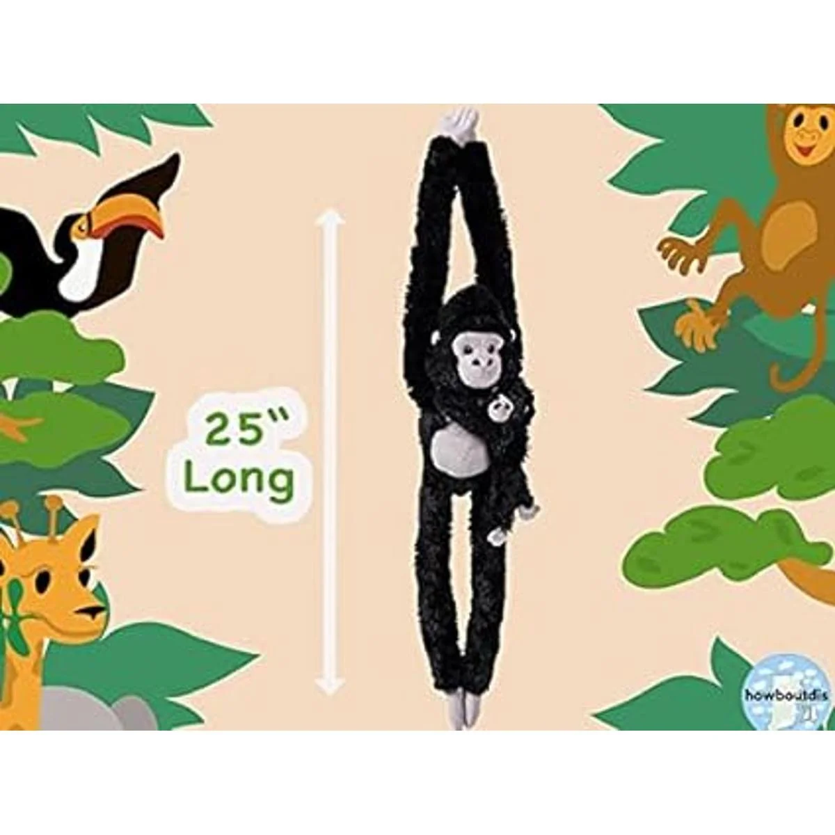 Peluche de gorila colgante de 25 pulgadas con bebé felpa_4