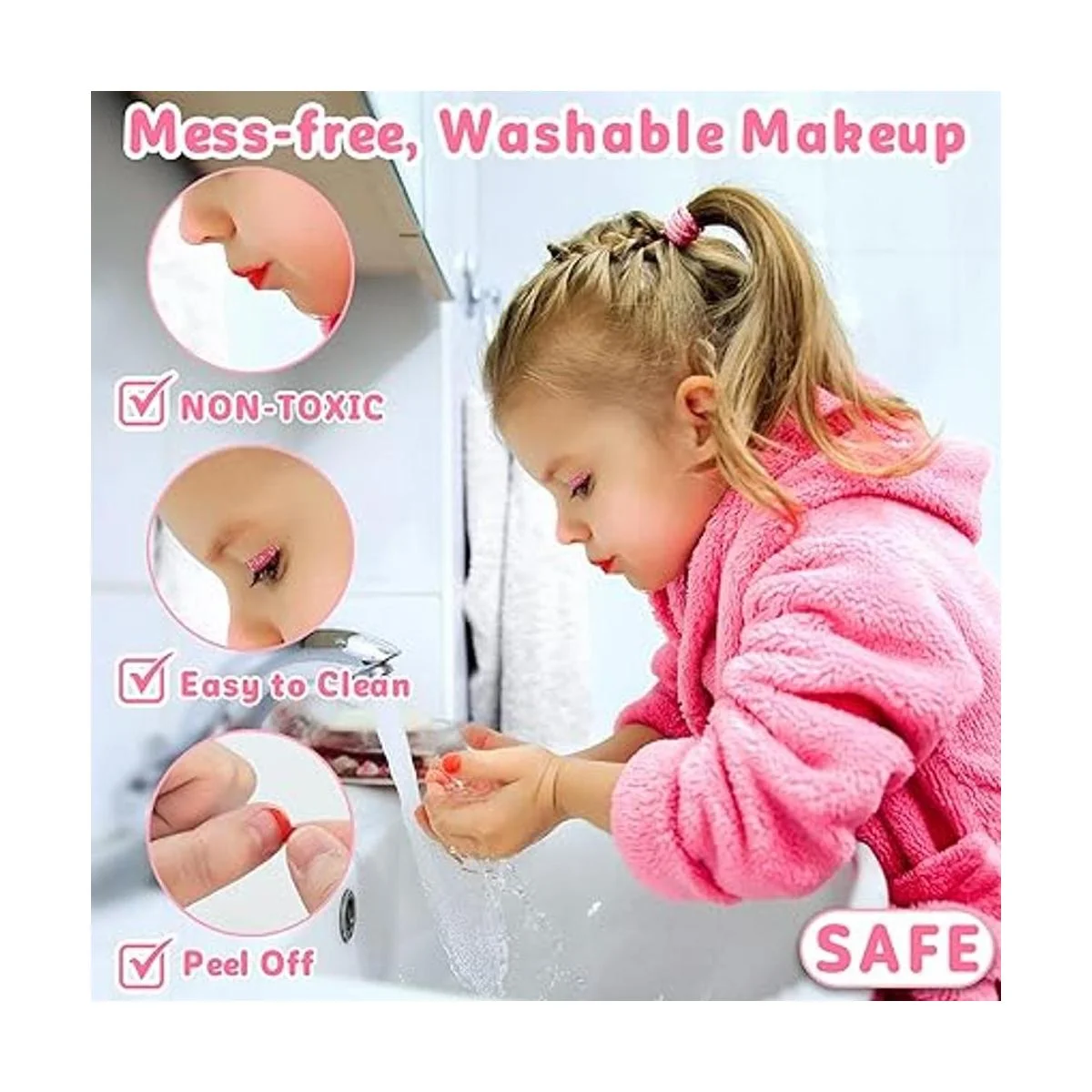 Hollyhi Juego de 41 juguetes de maquillaje para niños_4