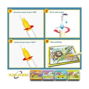 Paquete de 4 libros de dibujo al agua libros de dibujo_4