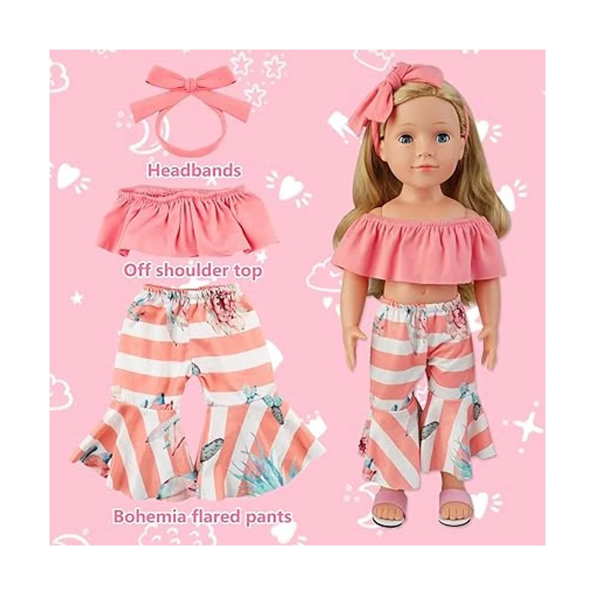 COSYOO Juego de 17 piezas de viaje para muñecas_5