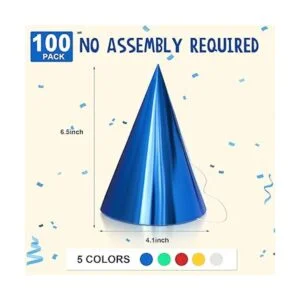 100 sombreros de fiesta de cono multicolor sombrero de_2