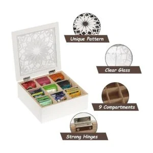 Caja de té organizador de bolsitas de té de madera_5