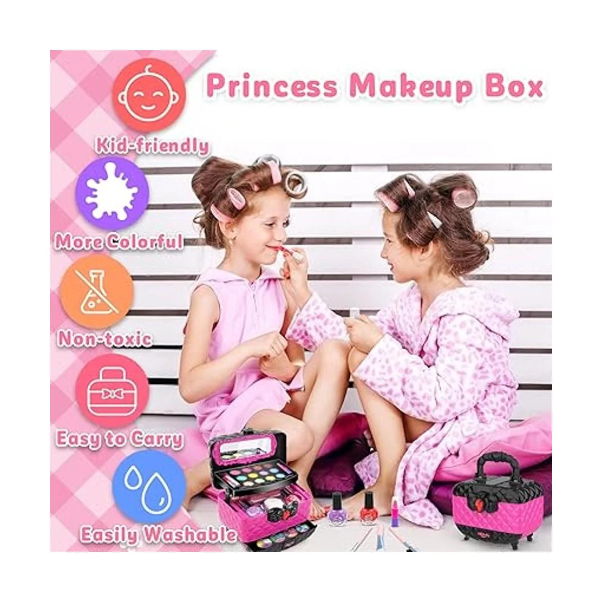 Hollyhi Juego de 41 juguetes de maquillaje para niños_5
