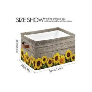 Staytop Cesta de almacenamiento grande de girasoles de_3