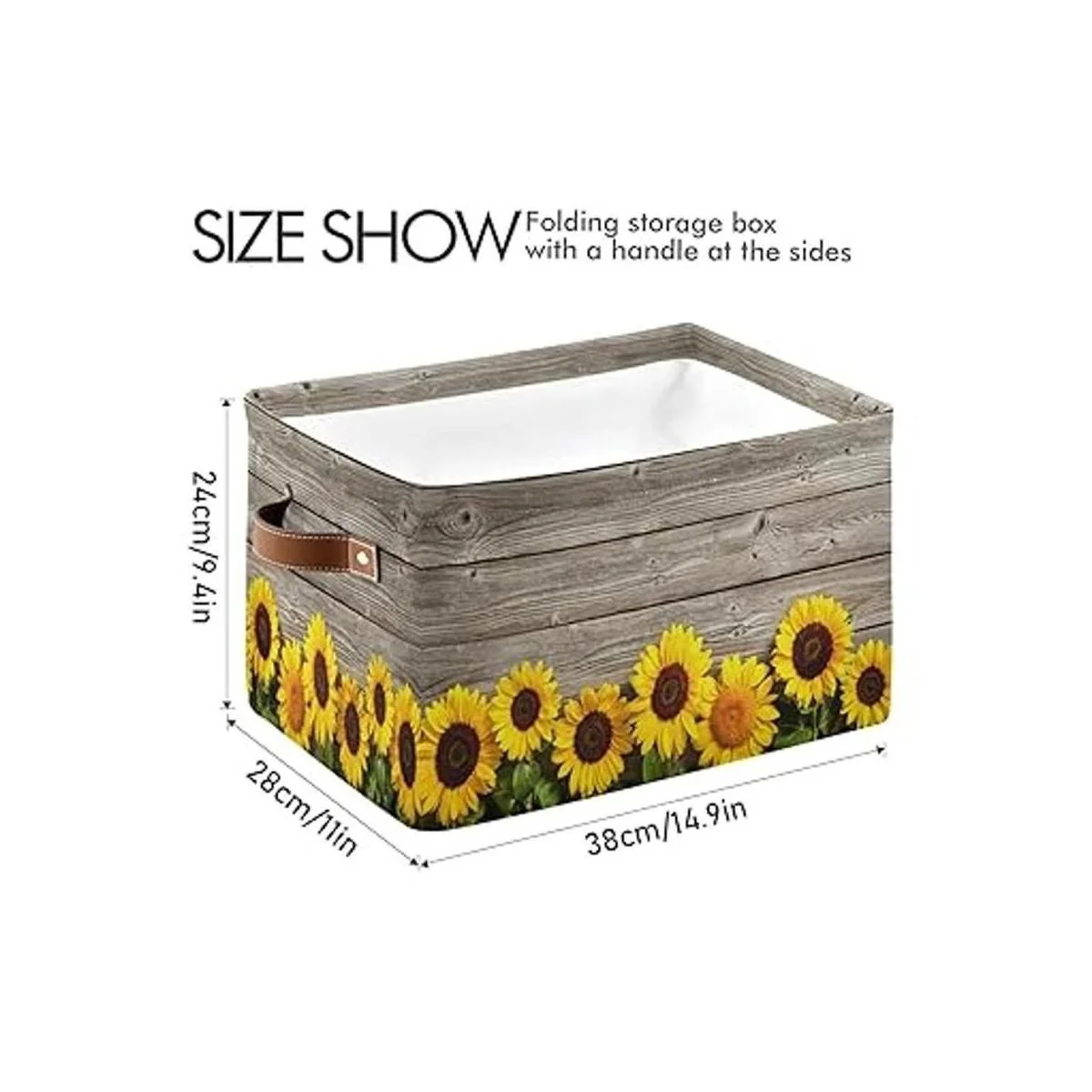 Staytop Cesta de almacenamiento grande de girasoles de_3