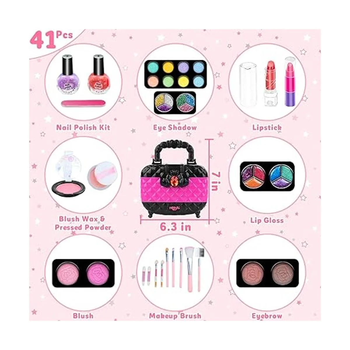 Hollyhi Juego de 41 juguetes de maquillaje para niños_2
