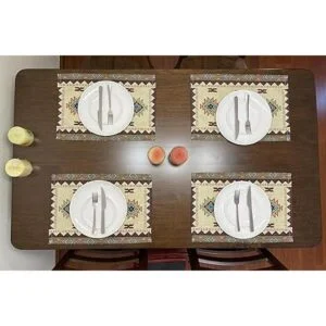 Juego de 4 manteles individuales rectangulares geométricos_3