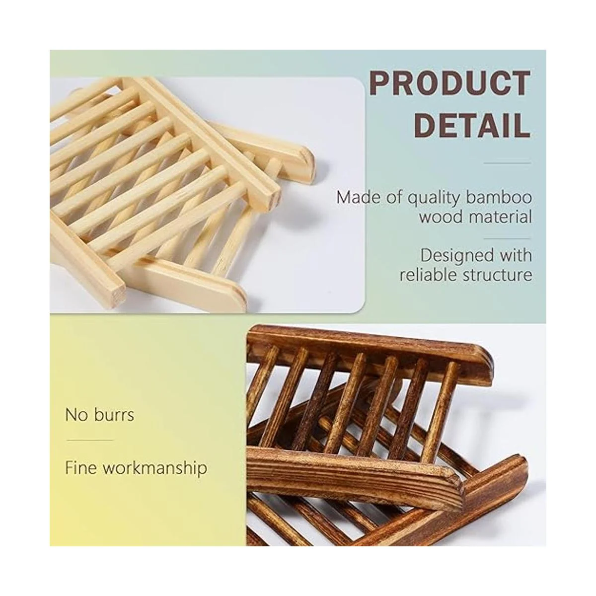 Paquete de 30 soportes para jabón de madera de bambú_7