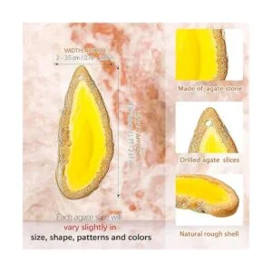 Dijes de ágata pulida perforada en varios tamaños y_2