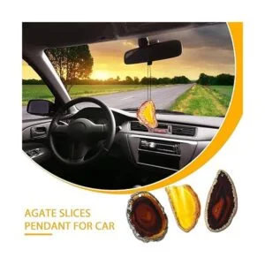 Dijes de ágata pulida perforada en varios tamaños y_4