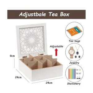 Caja de té organizador de bolsitas de té de madera_6