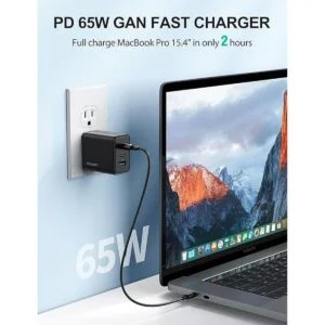 Cargador USB C TECKNET de 65 W PD 3.0 GaN cargador tipo C_2