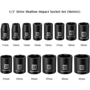 MIXPOWER Juego de 14 llaves de impacto poco profundo de_3