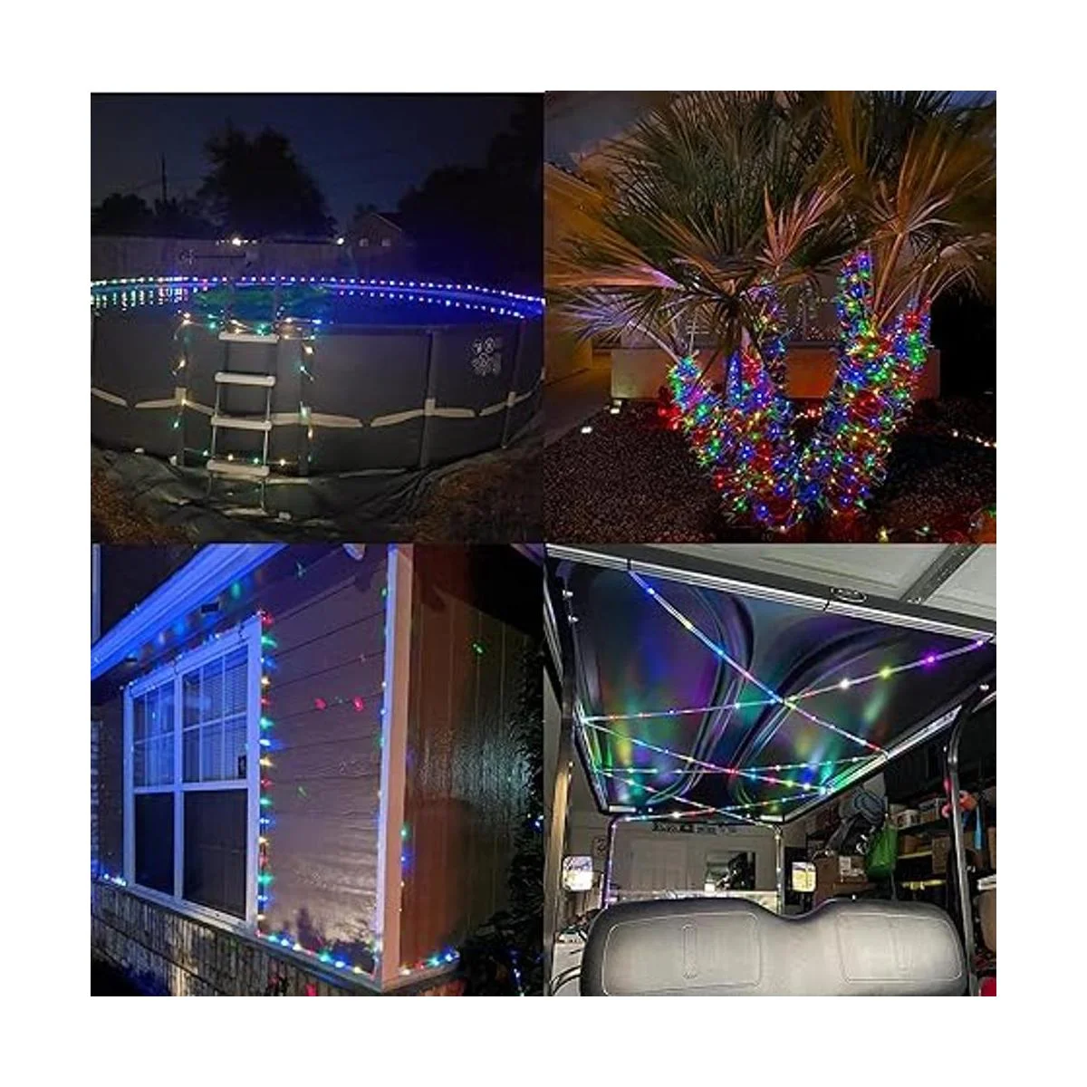 YEGUO Cadena de luces solares LED impermeables para_6