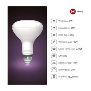 Helloify BR30 Bombilla LED de inundación 9 W equivalente_6