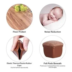24 protectores de suelo cuadrados de silicona para patas_6