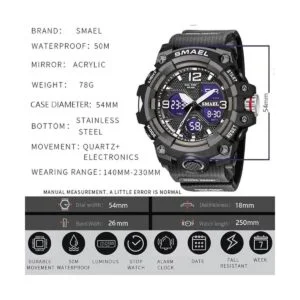 SMAEL Relojes militares al aire libre impermeable reloj de_6