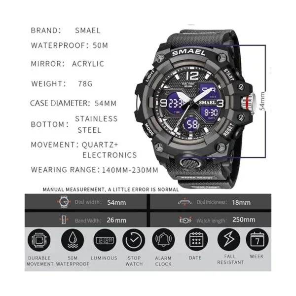 SMAEL Relojes militares al aire libre impermeable reloj de_6