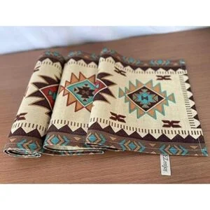 Camino de mesa rectangular geométrico del suroeste de 70 x_6