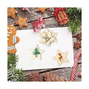 100 piezas de 3.0 in sin terminar estrella de madera_5