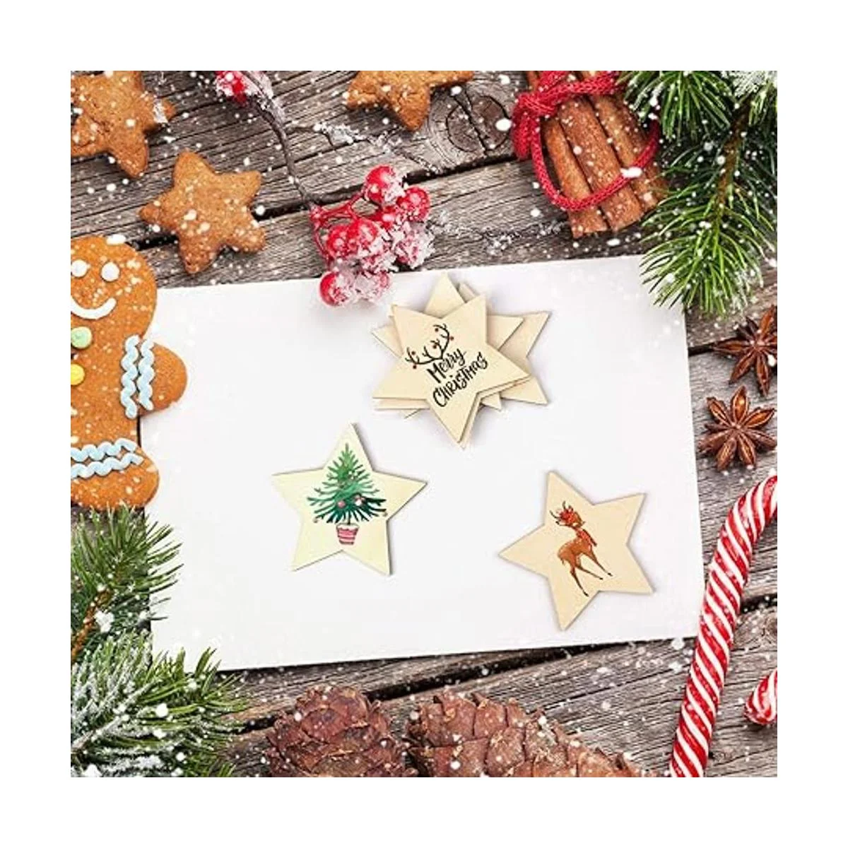 100 piezas de 3.0 in sin terminar estrella de madera_5