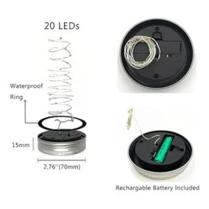 Decorman Juego de 8 luces solares para tarros diseño de_3