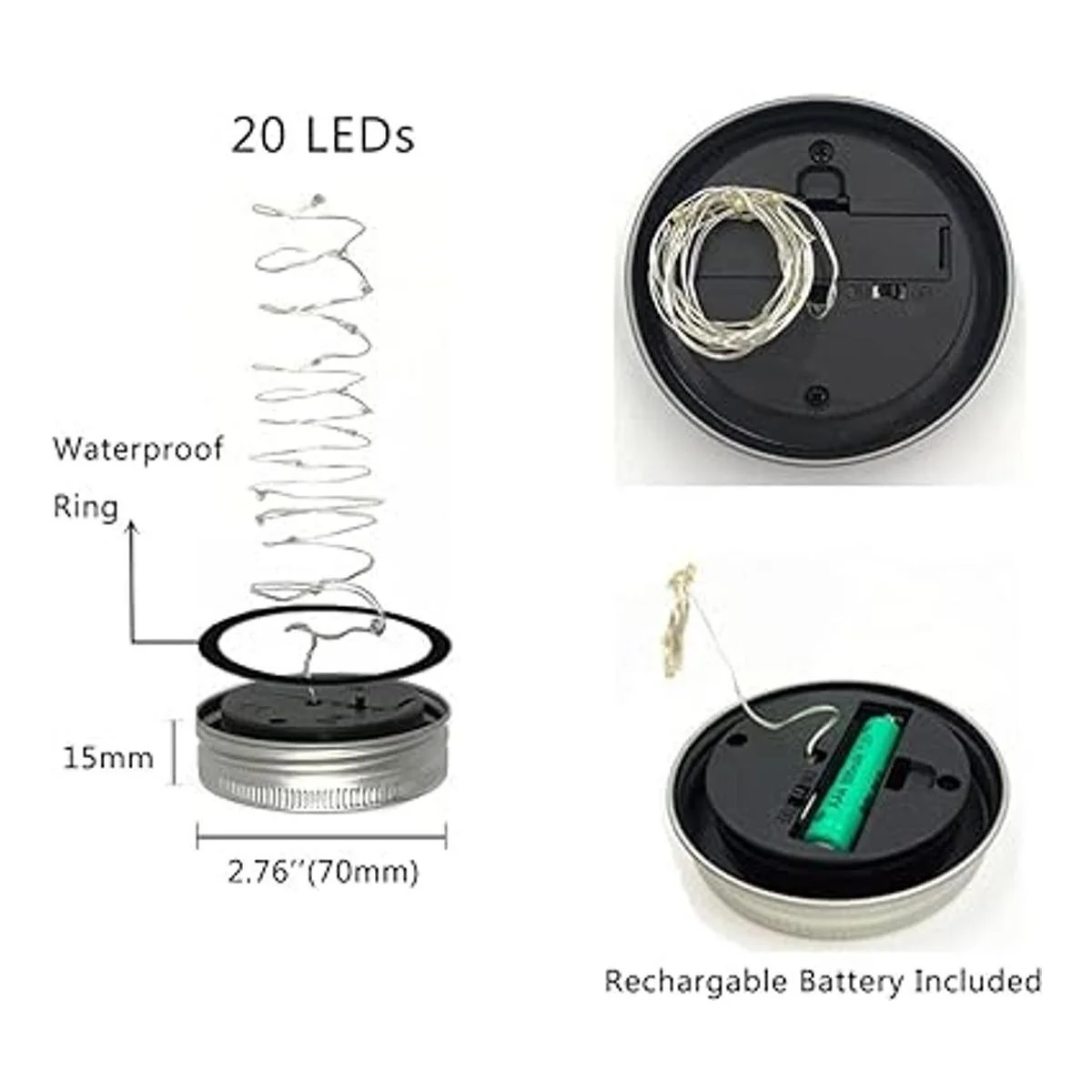 Decorman Juego de 8 luces solares para tarros diseño de_3