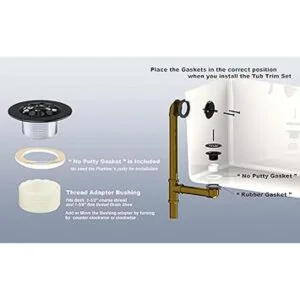 Artiwell Juego de accesorios para bañera con palanca de_5
