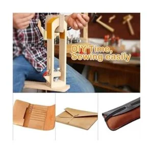 LYFJXX Abrazadera de costura de cuero de madera para_5