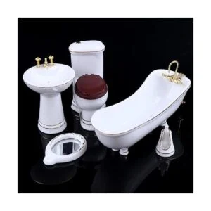 Juego de baño de porcelana en miniatura de 112 5 piezas_5