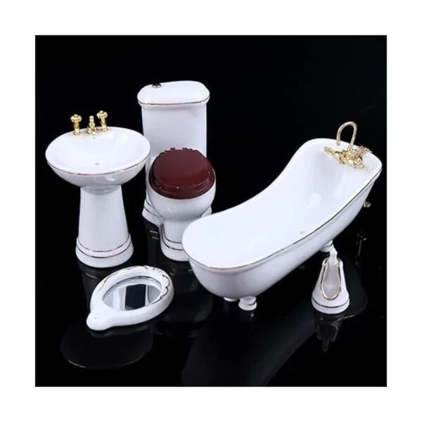 Juego de baño de porcelana en miniatura de 112 5 piezas_5