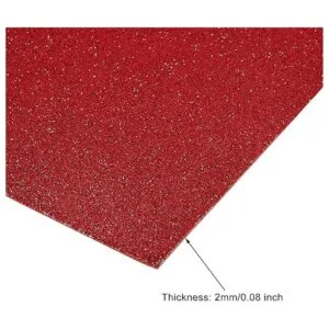 uxcell Hojas de espuma EVA con purpurina roja de 11 x 8_3