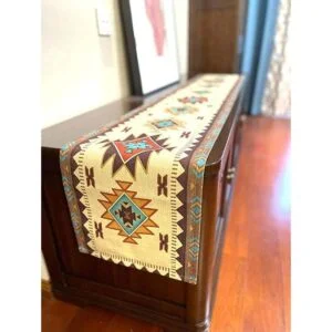 Camino de mesa rectangular geométrico del suroeste de 70 x_4