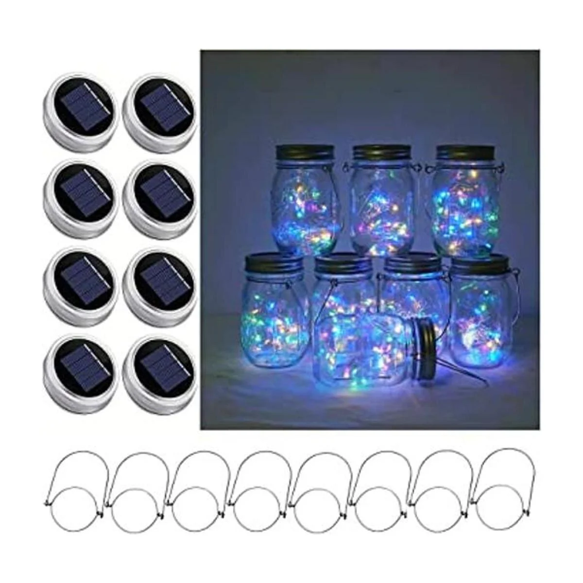 Decorman Juego de 8 luces solares para tarros diseño de_1