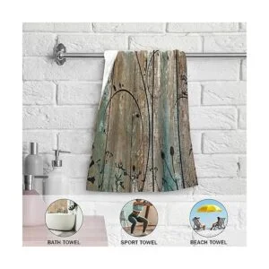 Juego de 2 toallas de mano rústicas de madera de granero_3