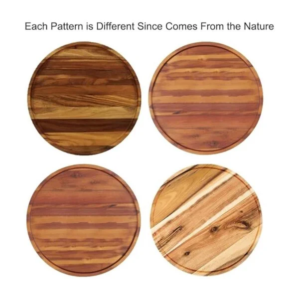 Organizador Lazy Susan de madera de acacia de 12 pulgadas_2