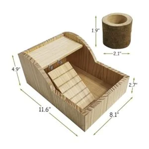 PINVNBY Caja de baño de arena para hámster de madera para_6