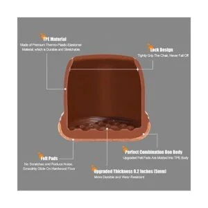 24 protectores de suelo cuadrados de silicona para patas_4