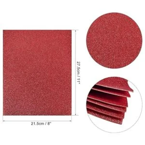 uxcell Hojas de espuma EVA con purpurina roja de 11 x 8_2