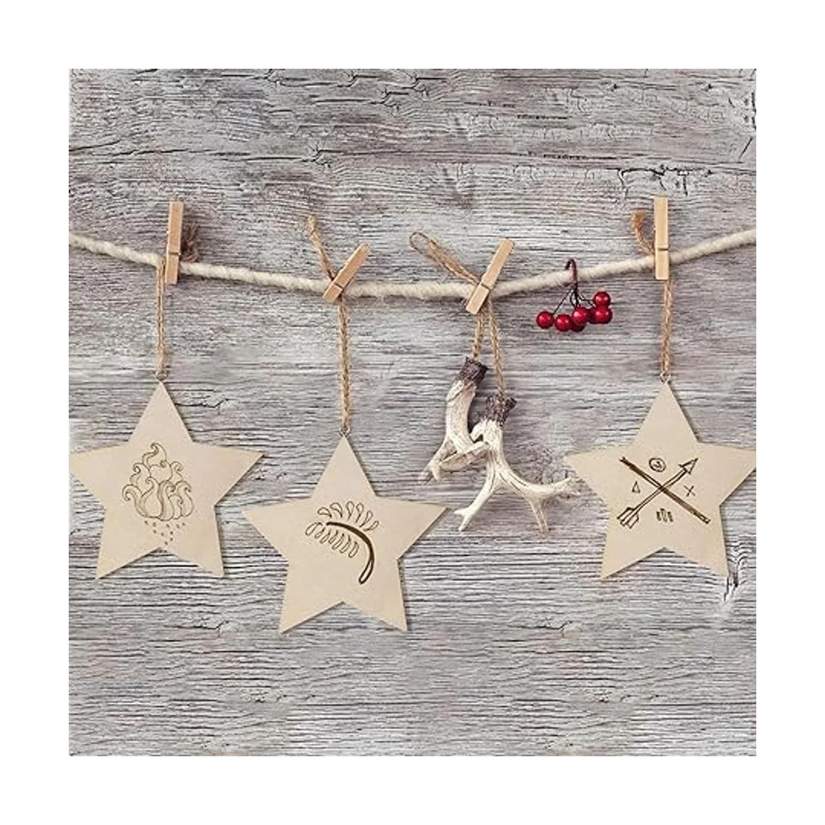 100 piezas de 3.0 in sin terminar estrella de madera_7