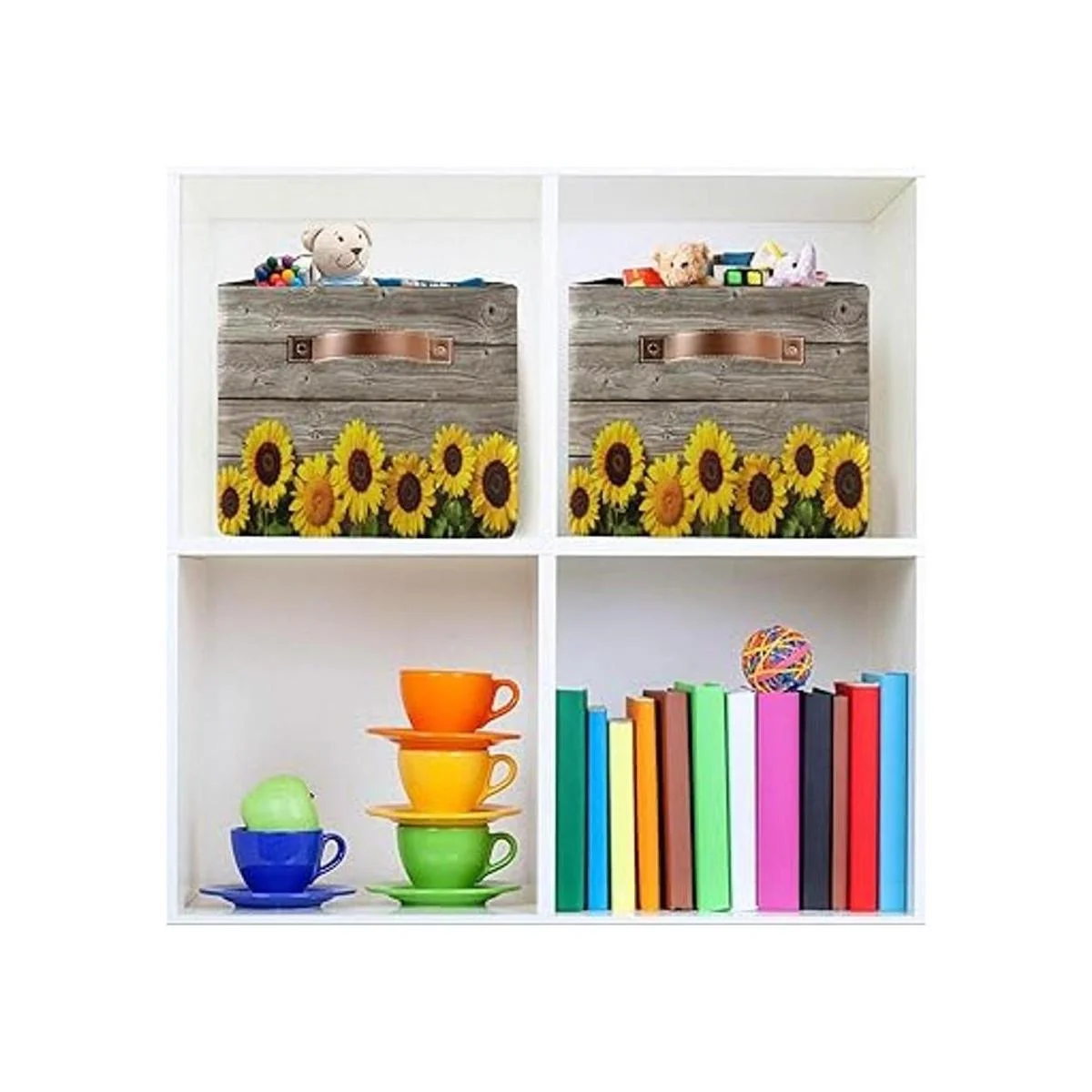 Staytop Cesta de almacenamiento grande de girasoles de_6